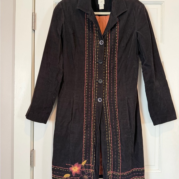 J. Jill Jackets & Blazers - Vintage J. Jill Black Corduroy Jacket with Embroidery Details